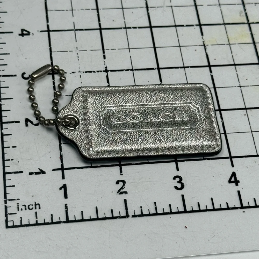 Coach Metallic Silver hang tag Keychain Tag - Picture 3 of 4